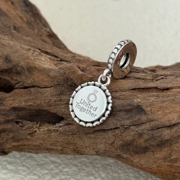 Pandora United Together Stronger Than Ever S925 Silver Dangle Charm - Picture 2 of 4